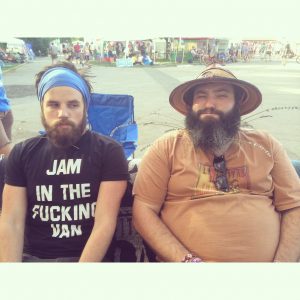 Russell teaches Dave how to grow a man's beard and put lavender in it. Dave listens in awe.